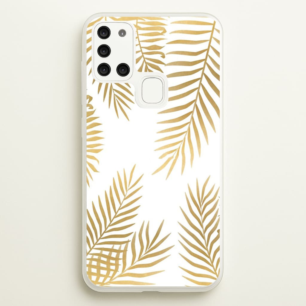 Gold Palm Leaf Pattern - Phone Case for Galaxy A21s