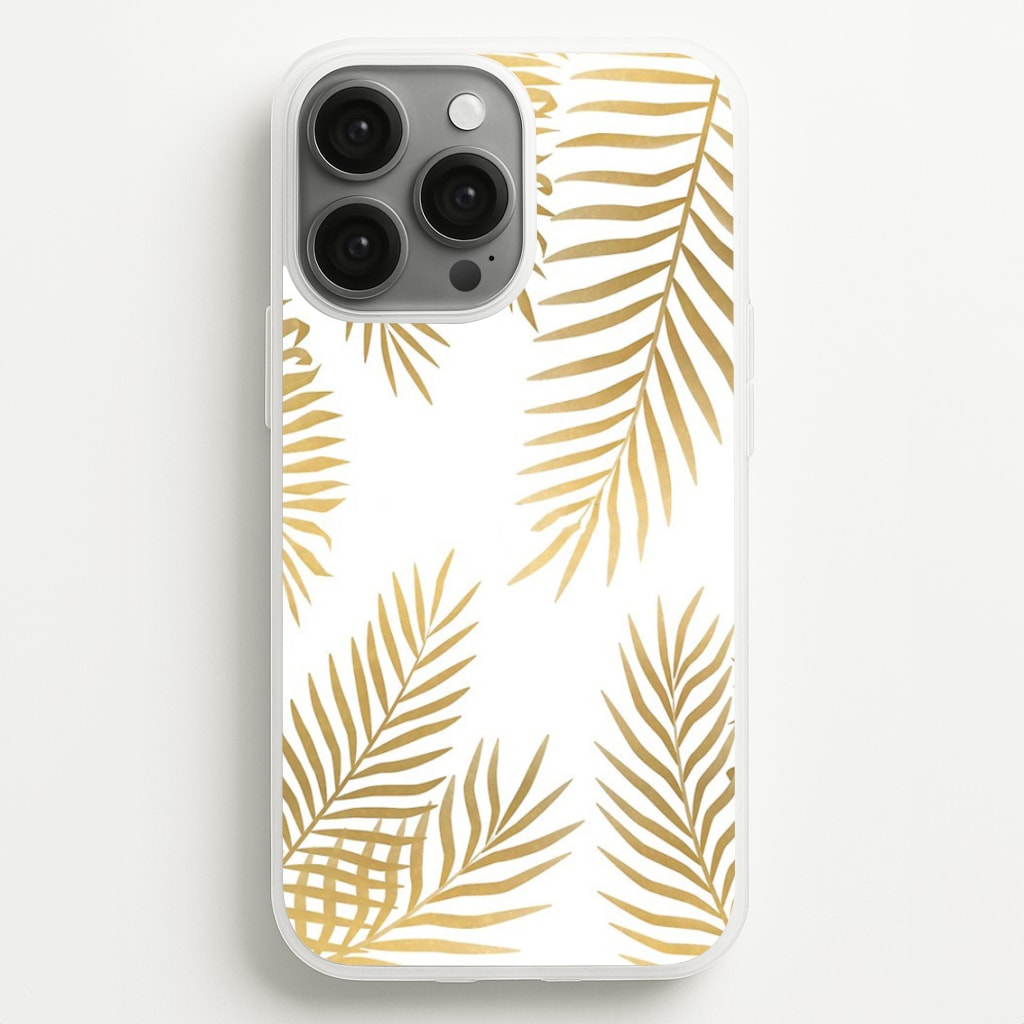 Gold Palm Leaf Pattern - Phone Case for iPhone 13 Pro Max