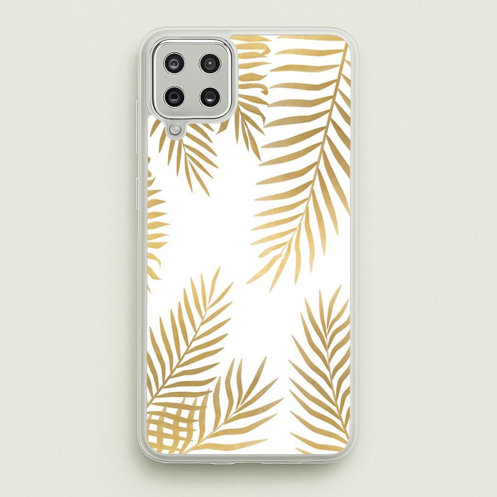 Gold Palm Leaf Pattern - Phone Case for Galaxy A12