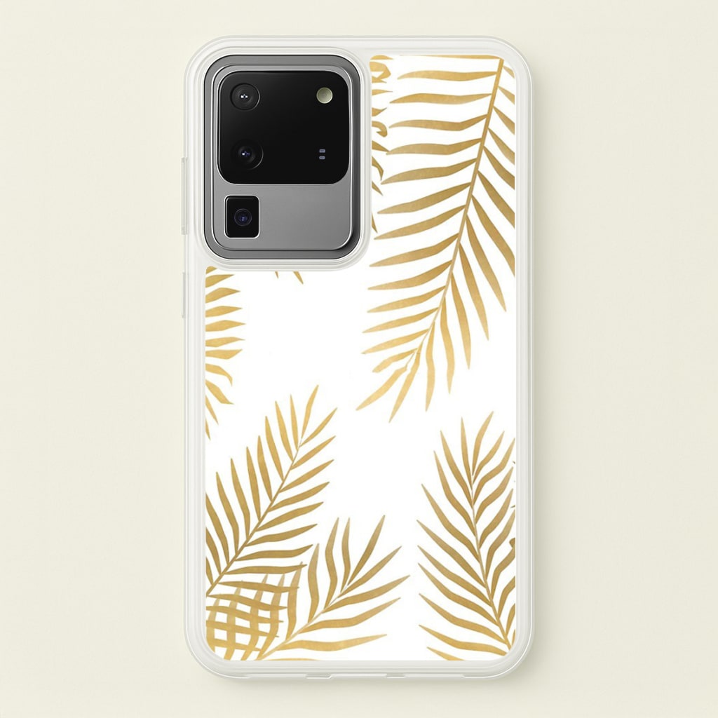 Gold Palm Leaf Pattern - Phone Case for Galaxy S20 Ultra