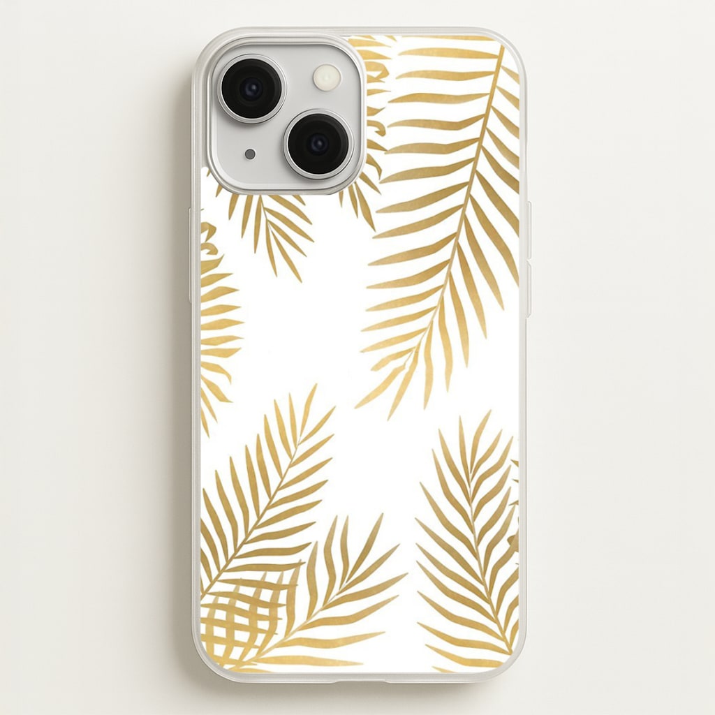 Gold Palm Leaf Pattern - Phone Case for iPhone 13
