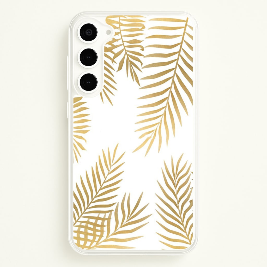 Gold Palm Leaf Pattern - Phone Case for Galaxy S23 Plus