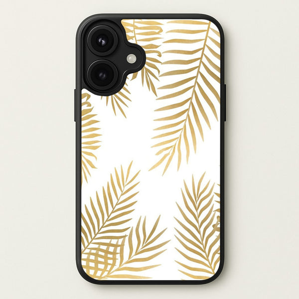 Gold Palm Leaf Pattern Phone Case for iPhone 17