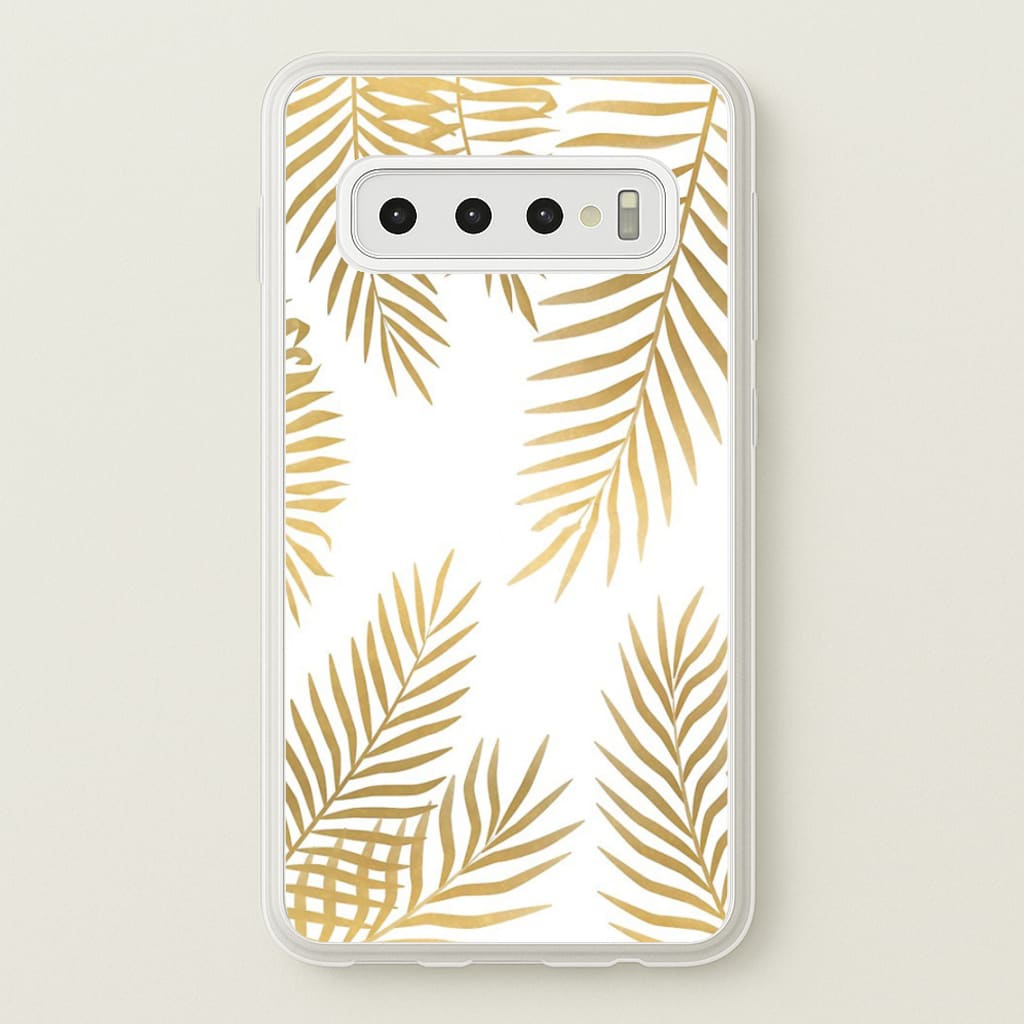 Gold Palm Leaf Pattern - Phone Case for Galaxy S10 Plus