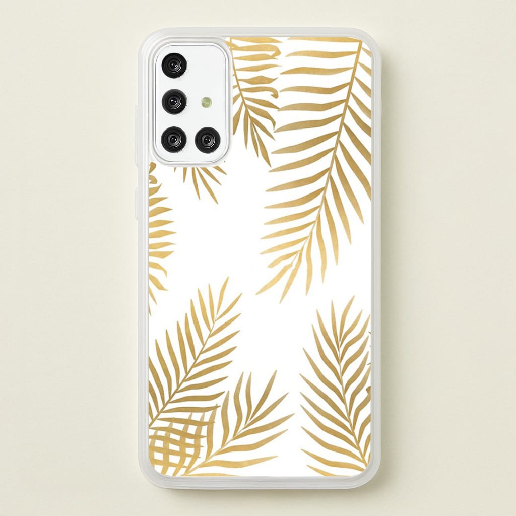 Gold Palm Leaf Pattern - Phone Case for Galaxy A71