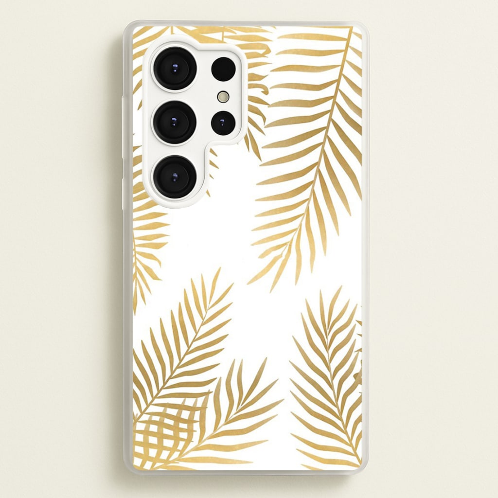 Gold Palm Leaf Pattern - Phone Case for Galaxy S25 Ultra