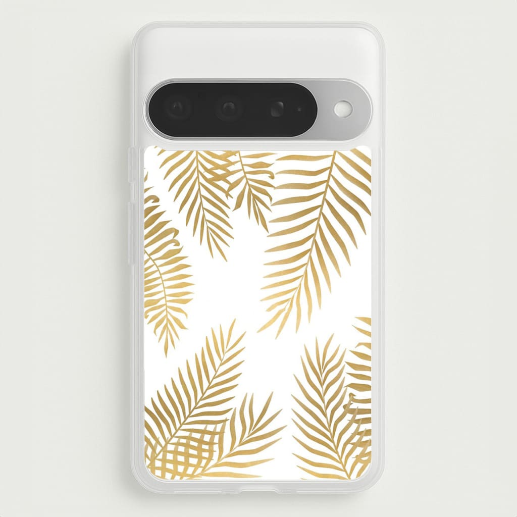 Gold Palm Leaf Pattern Phone Case for Google Pixel 10 Pro XL