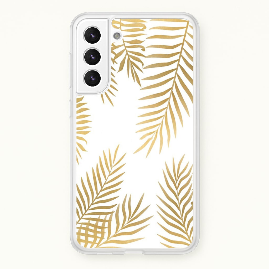 Gold Palm Leaf Pattern - Phone Case for Galaxy S21FE