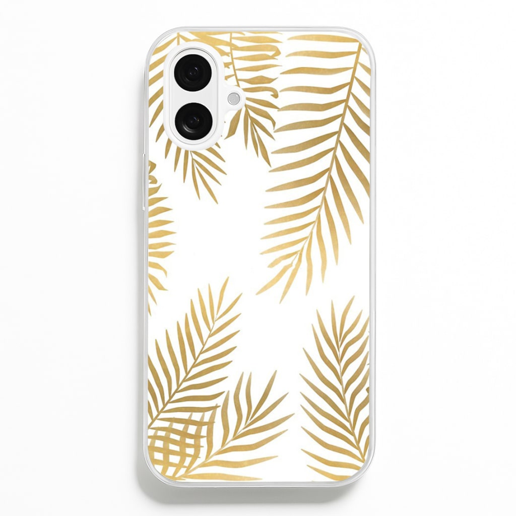 Gold Palm Leaf Pattern - Phone Case for iPhone 16 Plus