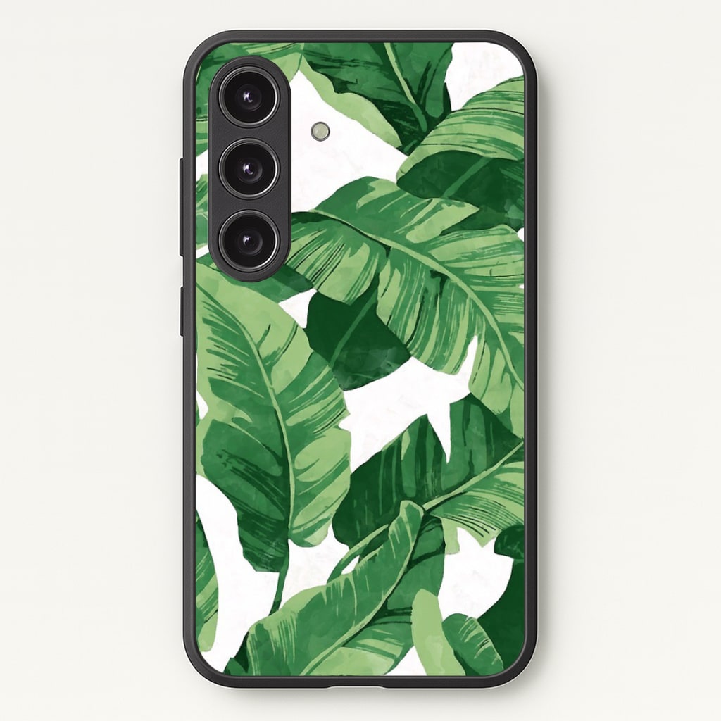 Tropical Banana Leaf Pattern - Phone Case for Galaxy S25 Plus