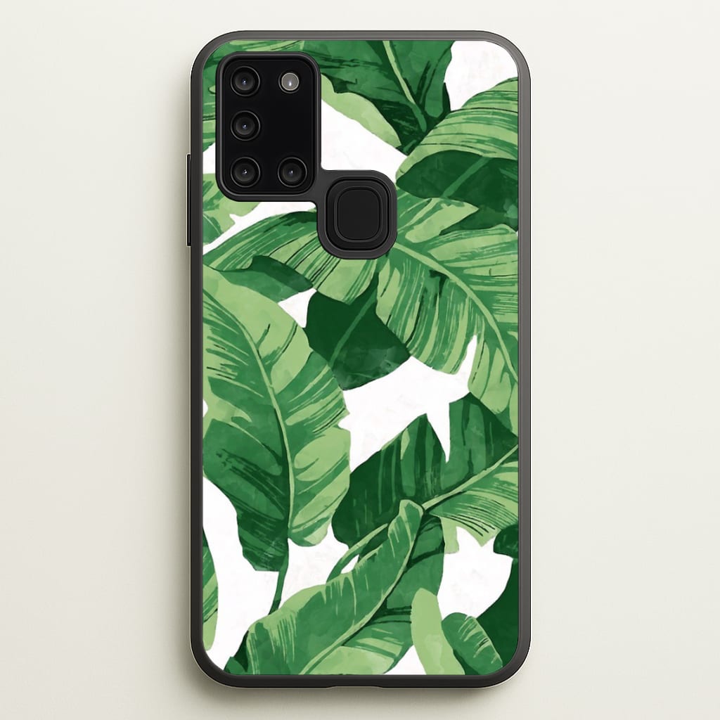 Tropical Banana Leaf Pattern - Phone Case for Galaxy A21s