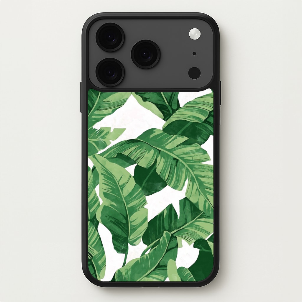 Tropical Banana Leaf Pattern Phone Case for iPhone 17 Pro
