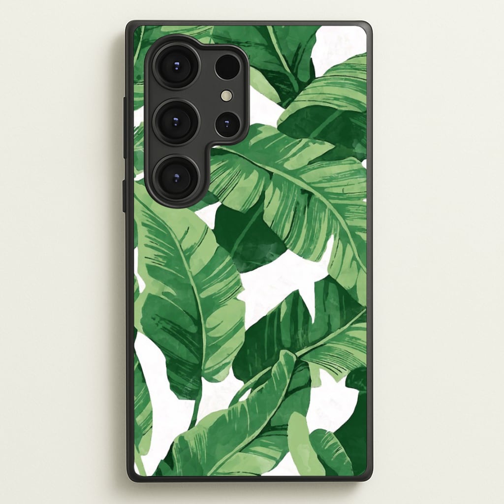 Tropical Banana Leaf Pattern - Phone Case for Galaxy S25 Ultra