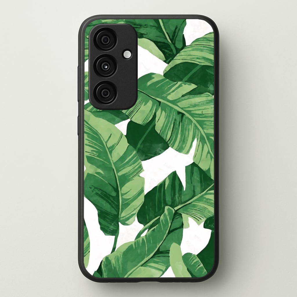 Tropical Banana Leaf Pattern - Phone Case for Galaxy A55