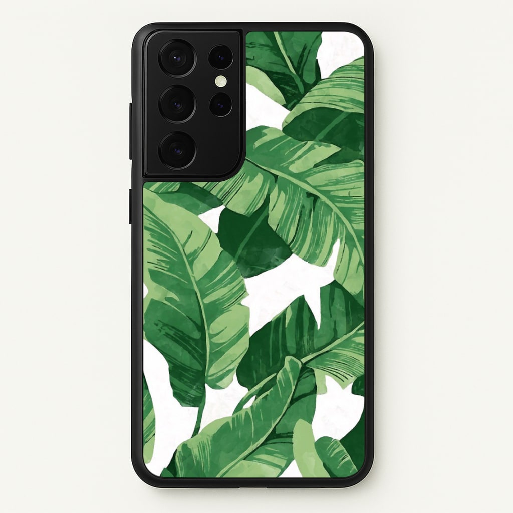 Tropical Banana Leaf Pattern - Phone Case for Galaxy S21 Ultra