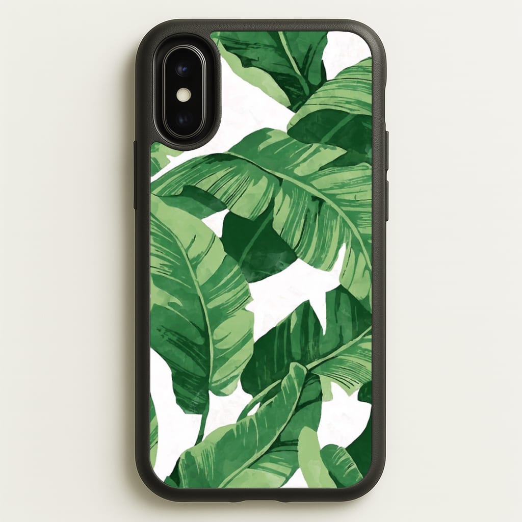 Tropical Banana Leaf Pattern - Phone Case for iPhone X / XS