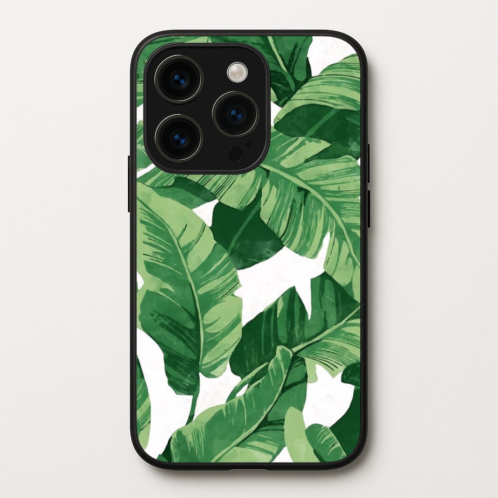 Tropical Banana Leaf Pattern - Phone Case for iPhone 15 Pro Max