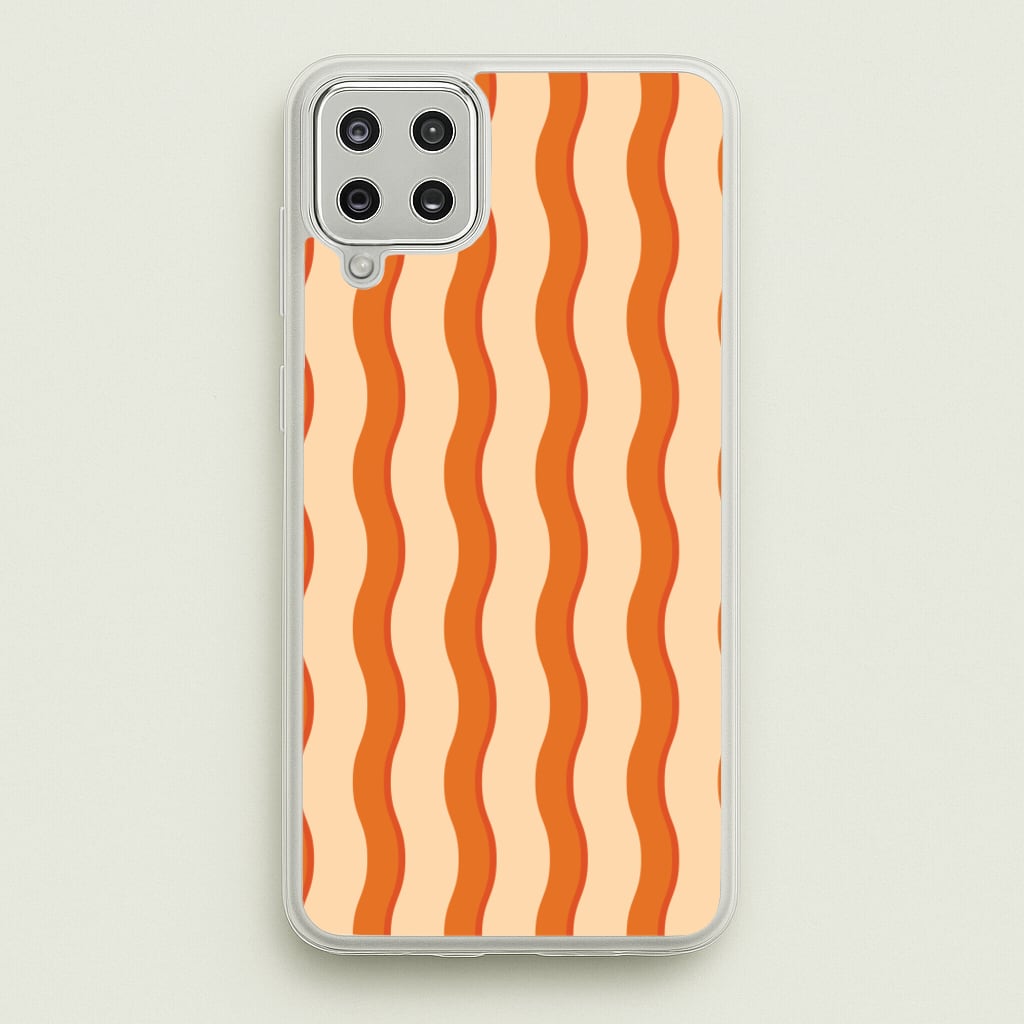 Orange Wavy Stripes Pattern - Patterns Phone Case for Galaxy A12