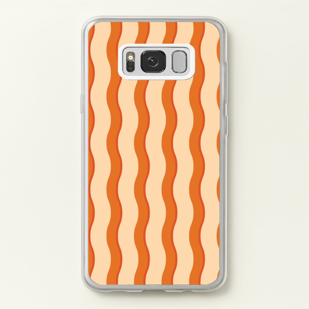 Orange Wavy Stripes Pattern - Patterns Phone Case for Galaxy S8