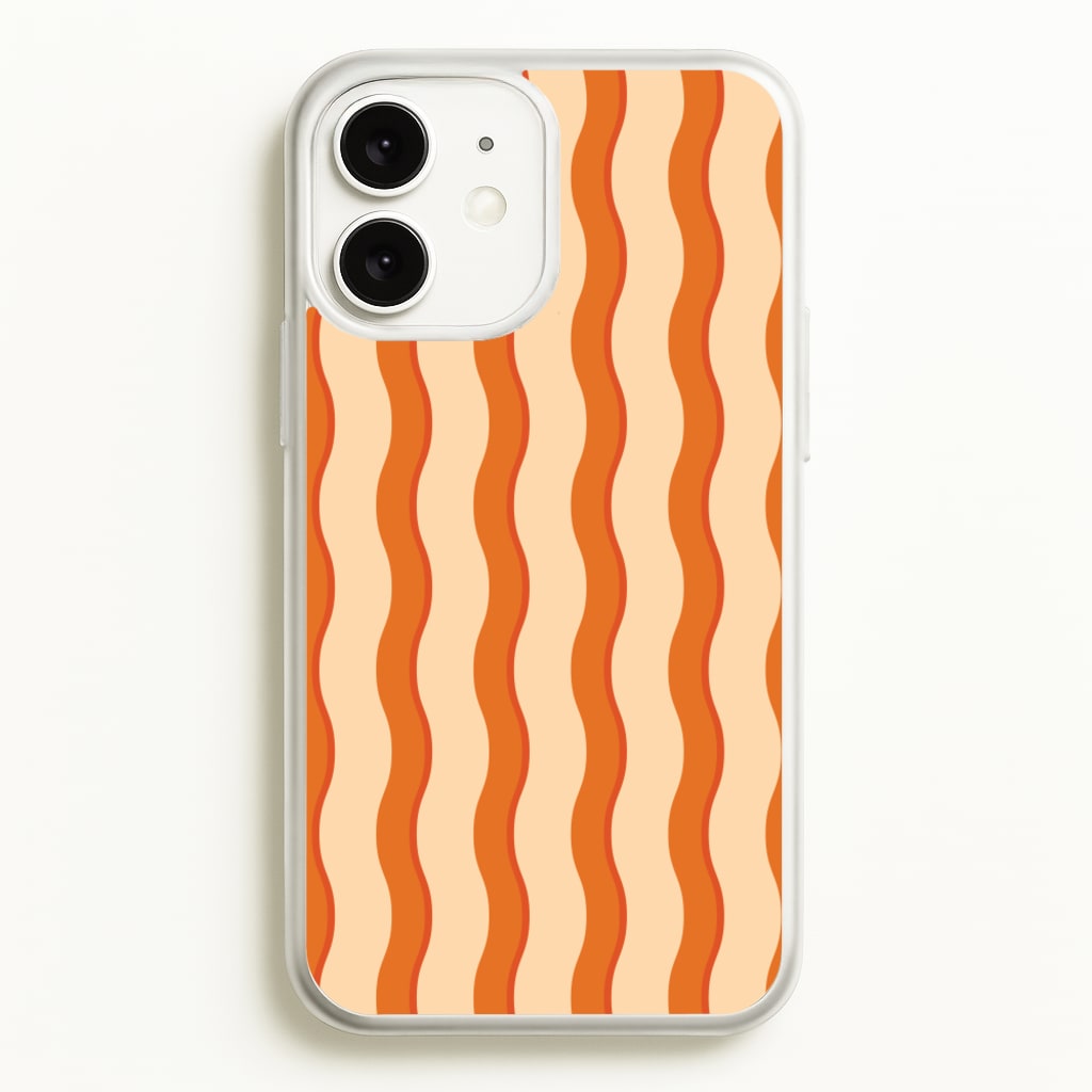 Orange Wavy Stripes Pattern - Patterns Phone Case for iPhone 11