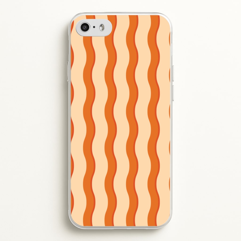 Orange Wavy Stripes Pattern - Patterns Phone Case for iPhone 5 / 5s / SE 2016