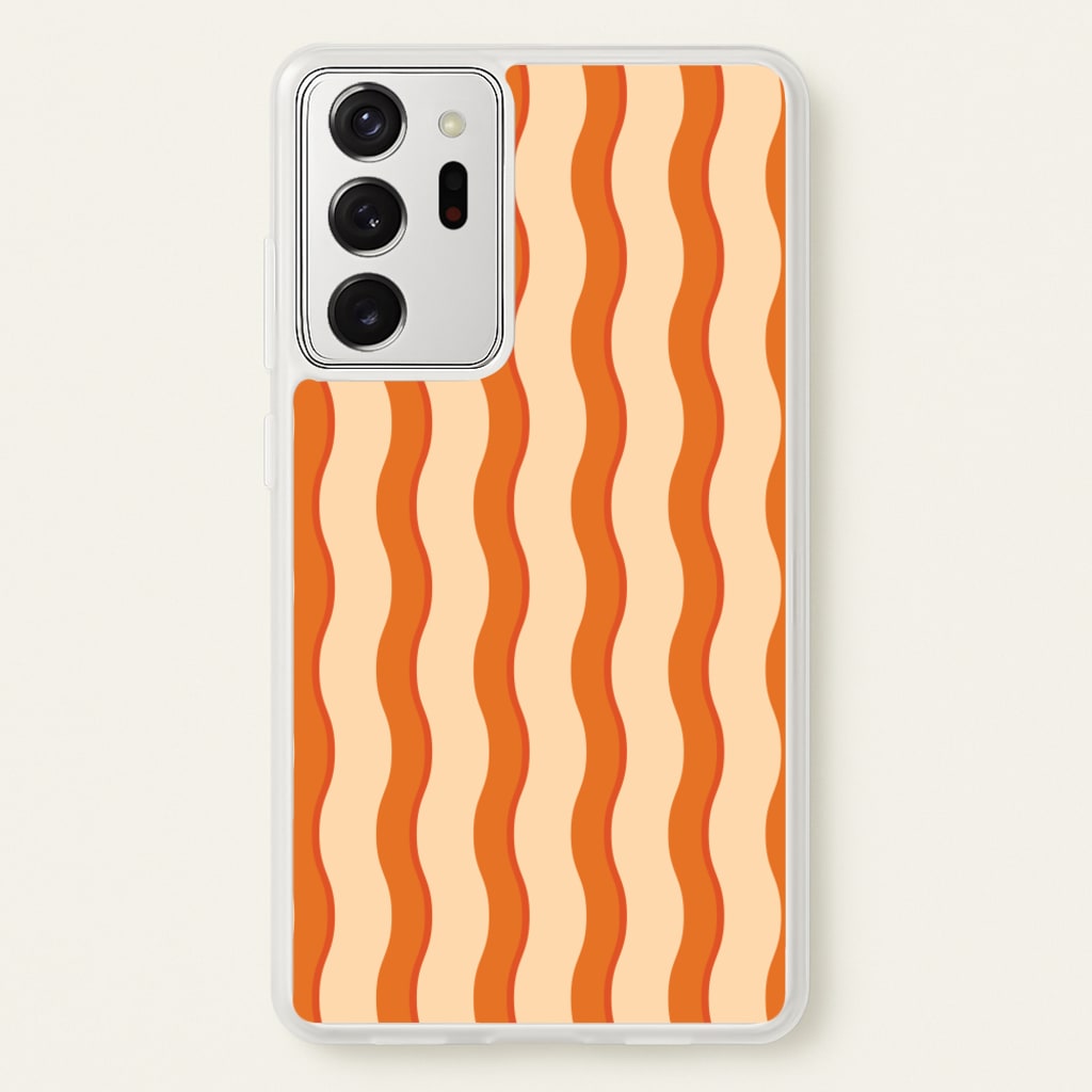 Orange Wavy Stripes Pattern - Patterns Phone Case for Galaxy Note 20 Ultra