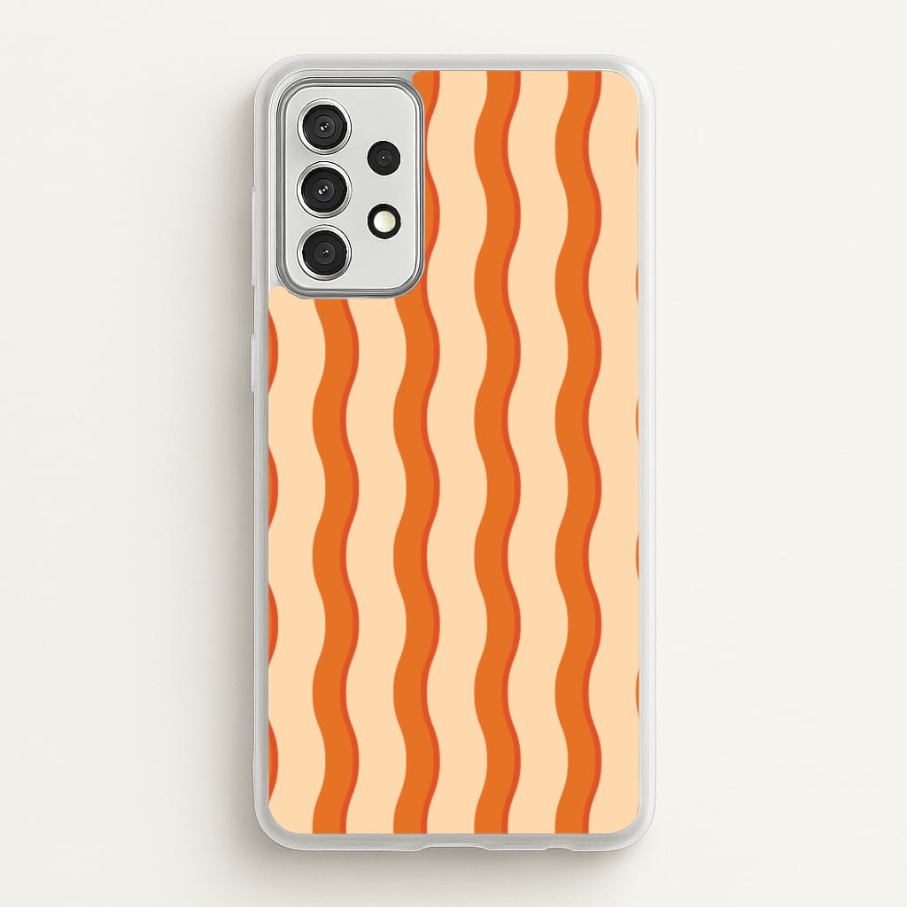 Orange Wavy Stripes Pattern - Patterns Phone Case for Galaxy A52 / A52s