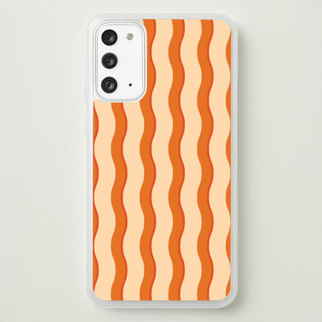 Orange Wavy Stripes Pattern - Patterns Phone Case for Galaxy Note 20