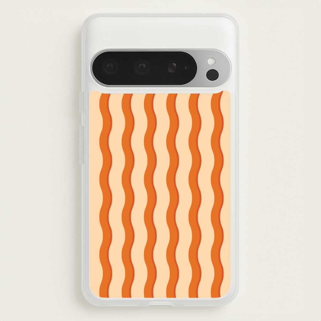Orange Wavy Stripes Pattern - Patterns Phone Case for Google Pixel 9 Pro XL
