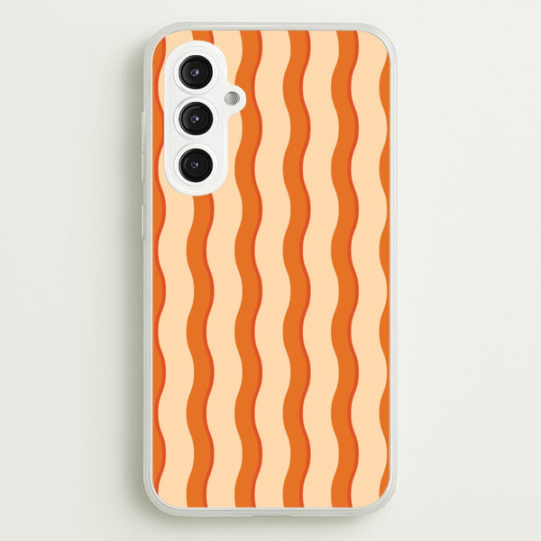 Orange Wavy Stripes Pattern - Patterns Phone Case for Galaxy S23FE
