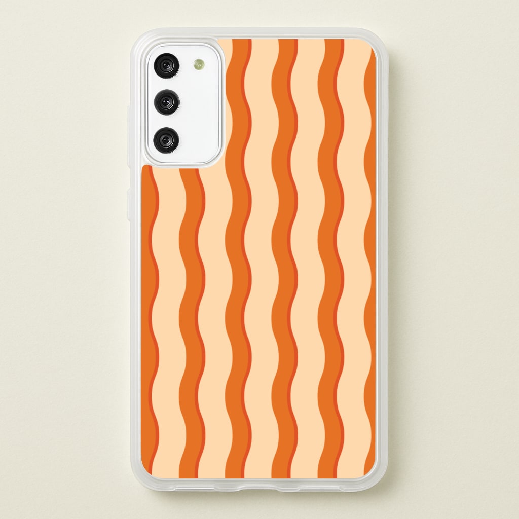 Orange Wavy Stripes Pattern - Patterns Phone Case for Galaxy S20