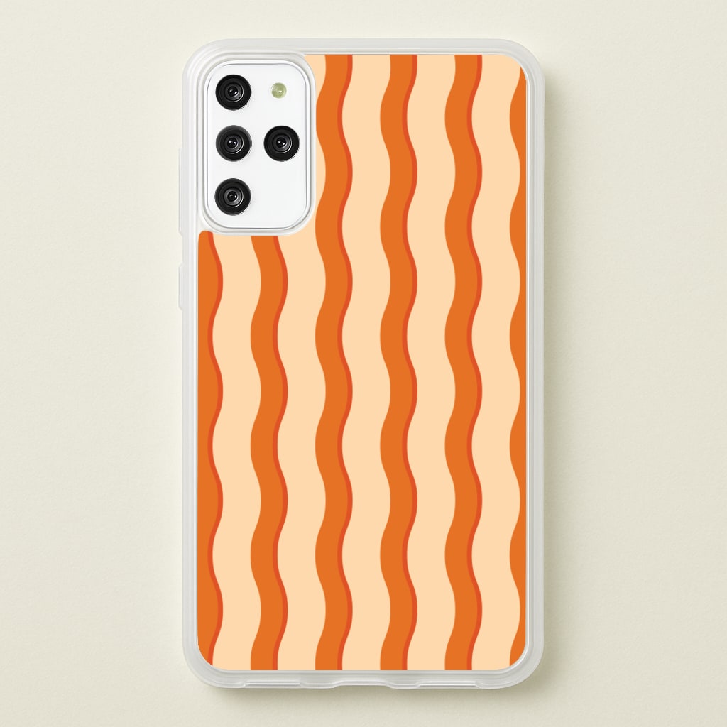 Orange Wavy Stripes Pattern - Patterns Phone Case for Galaxy S20 Plus
