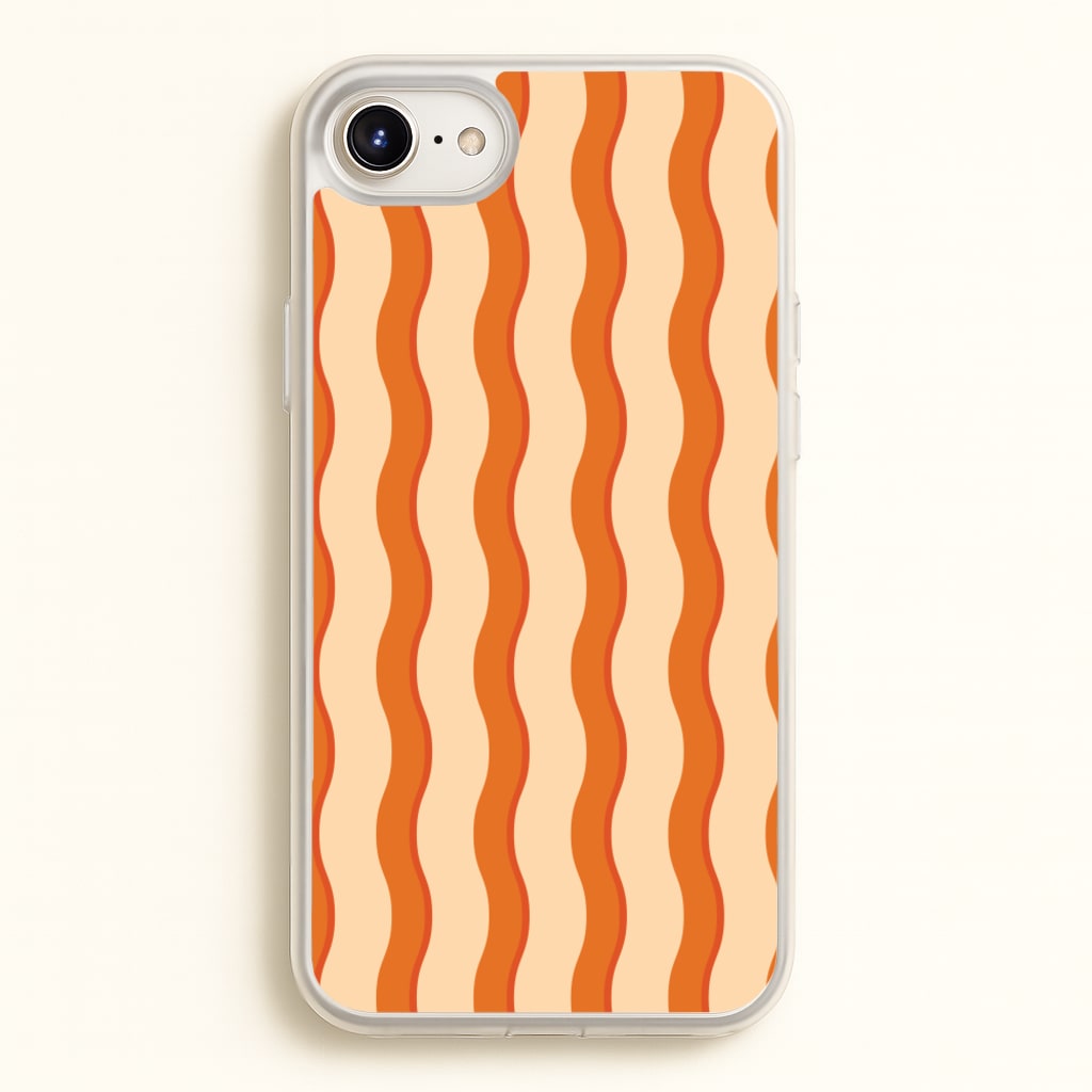 Orange Wavy Stripes Pattern - Patterns Phone Case for iPhone 6 / 7 / 8 / SE