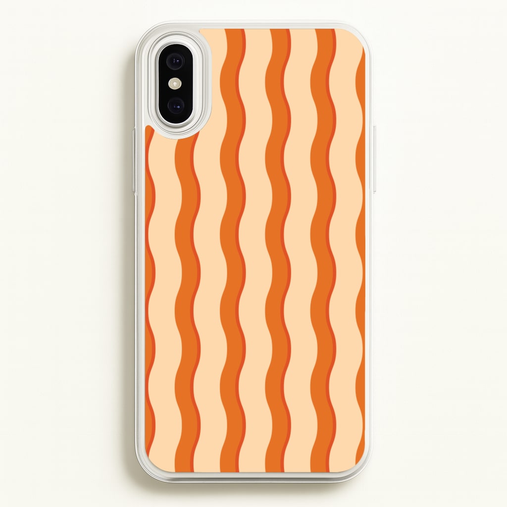 Orange Wavy Stripes Pattern - Patterns Phone Case for iPhone XS Max