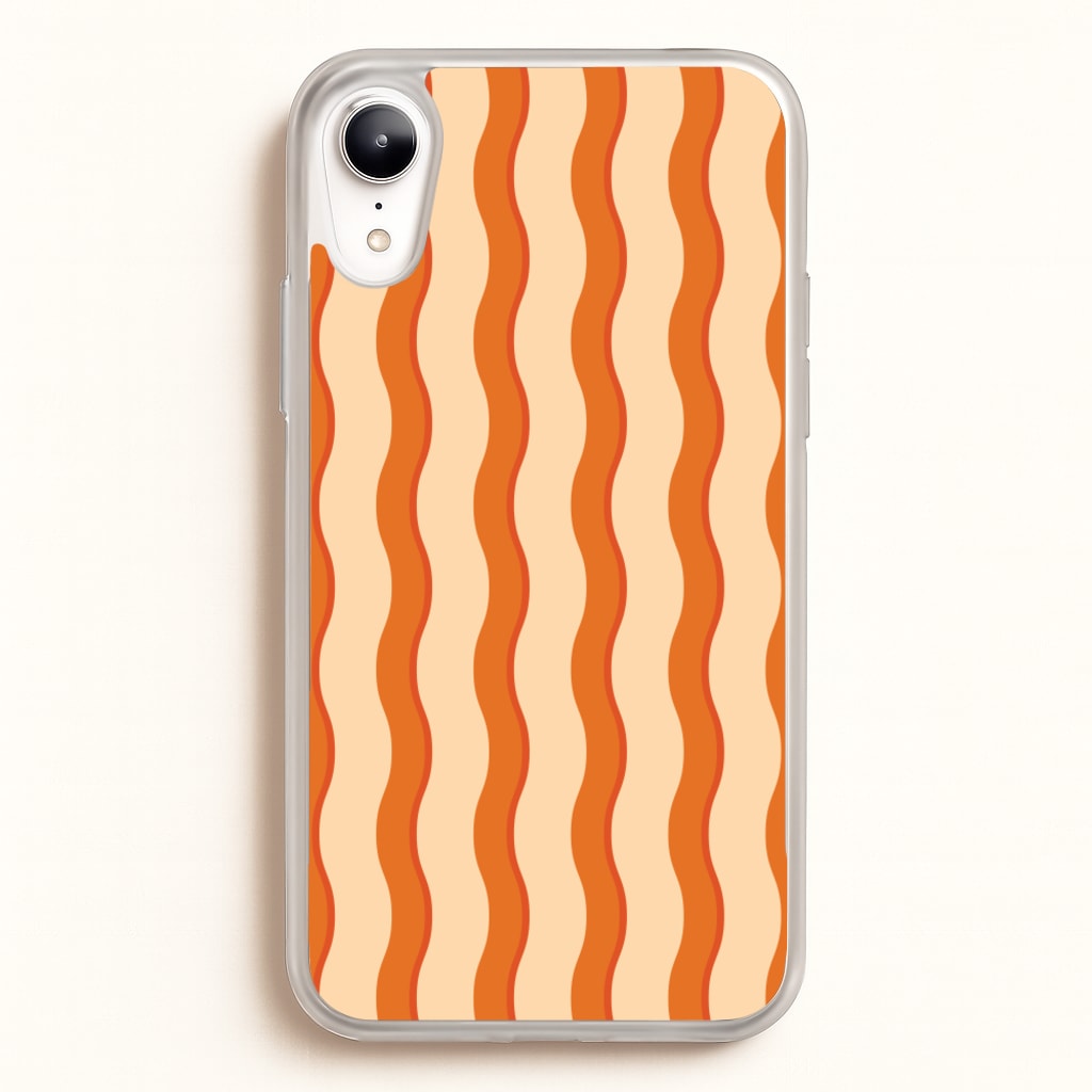 Orange Wavy Stripes Pattern - Patterns Phone Case for iPhone XR