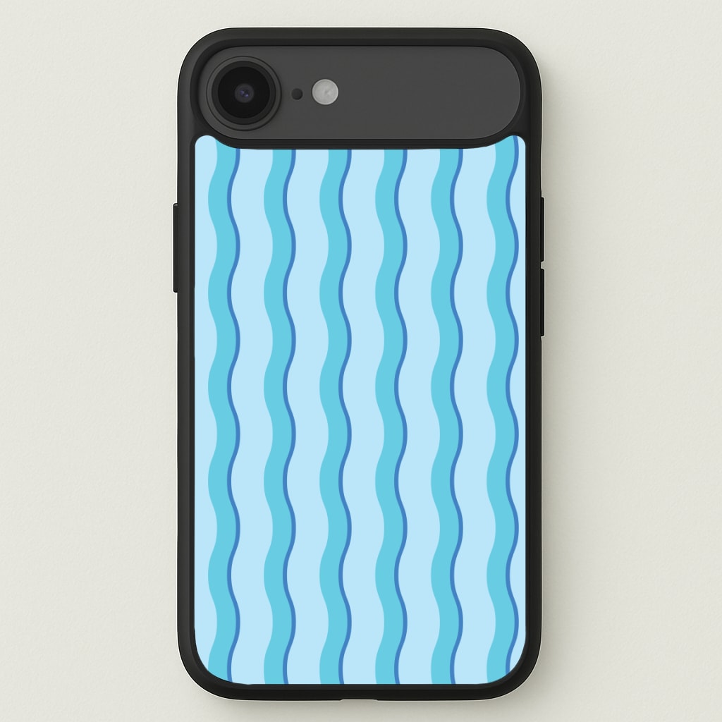 Blue Wavy Stripes Pattern Phone Case for iPhone 17 Air