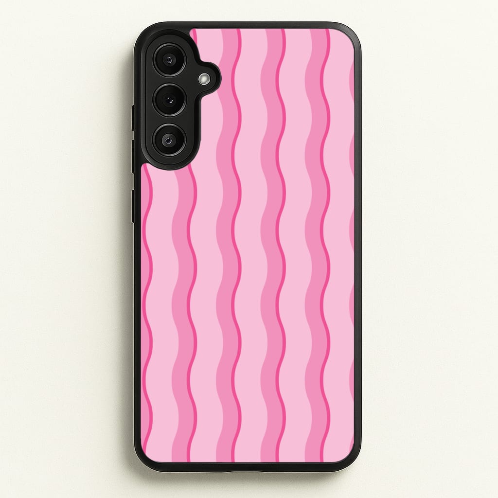 Pink Wavy Stripes Pattern - Patterns Phone Case for Galaxy A36