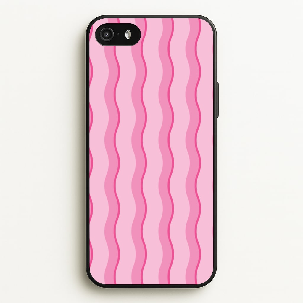 Pink Wavy Stripes Pattern - Patterns Phone Case for iPhone 5 / 5s / SE 2016