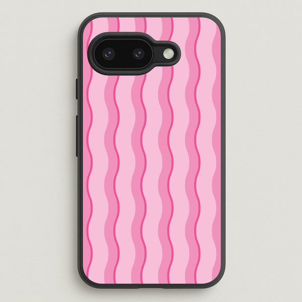 Pink Wavy Stripes Pattern - Patterns Phone Case for Google Pixel 9a
