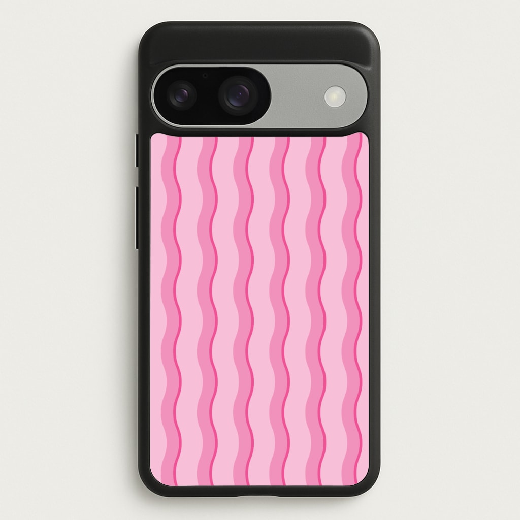 Pink Wavy Stripes Pattern - Patterns Phone Case for Google Pixel 9 / 9 Pro