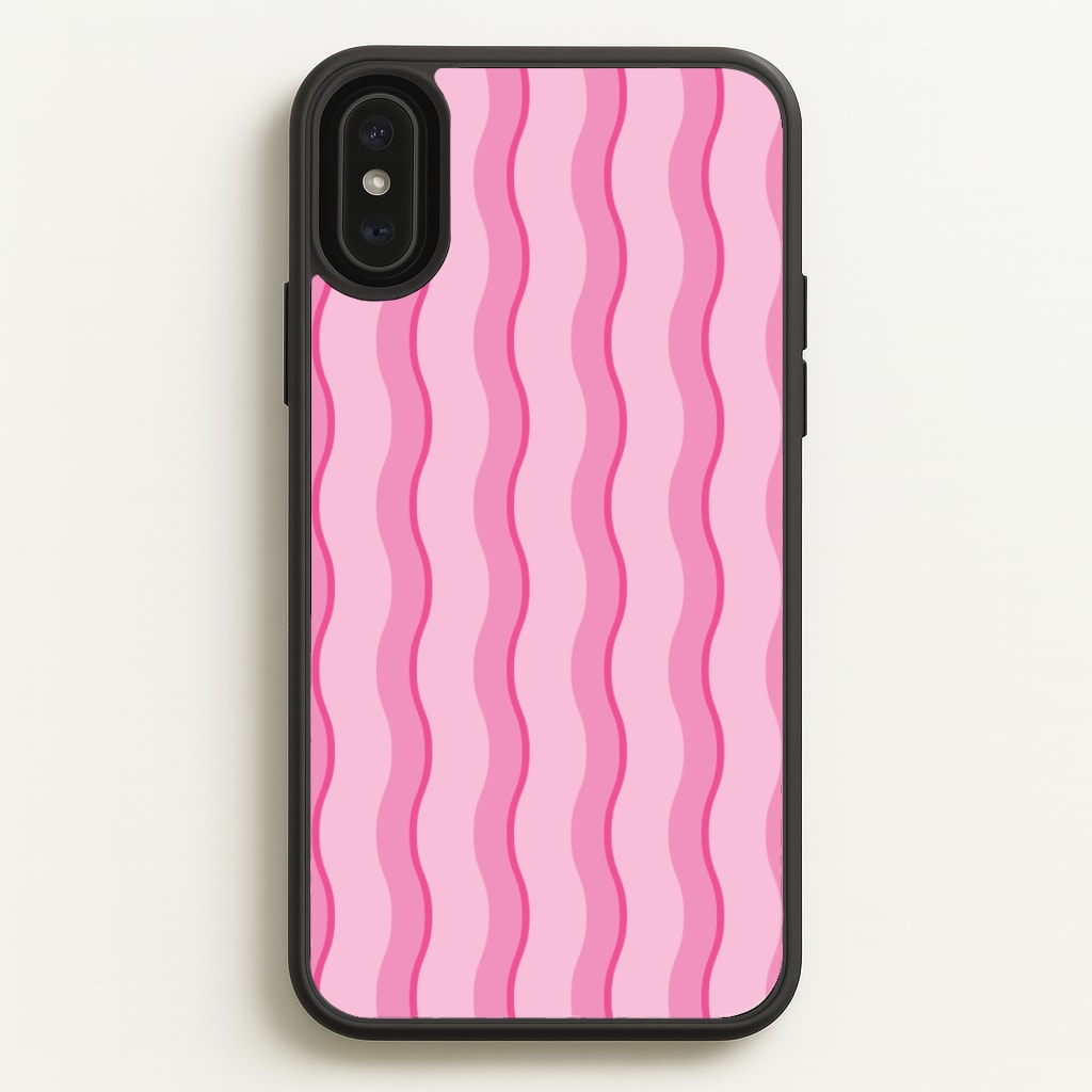 Pink Wavy Stripes Pattern - Patterns Phone Case for iPhone XS Max