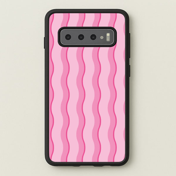 Pink Wavy Stripes Pattern - Patterns Phone Case for Galaxy S10