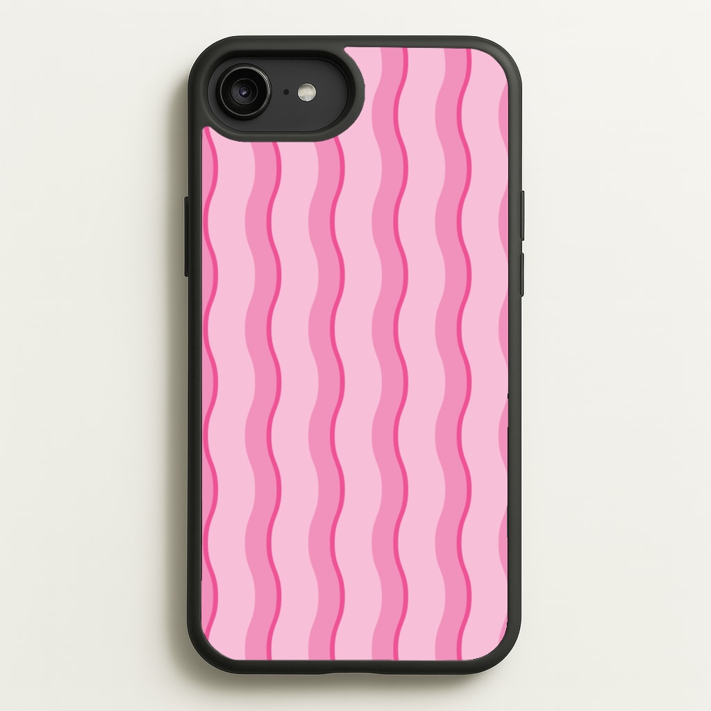 Pink Wavy Stripes Pattern - Patterns Phone Case for iPhone 6 Plus / 7 Plus / 8 Plus