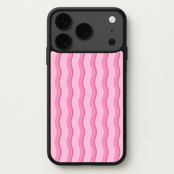 Pink Wavy Stripes Pattern Phone Case for iPhone 17 Pro Max