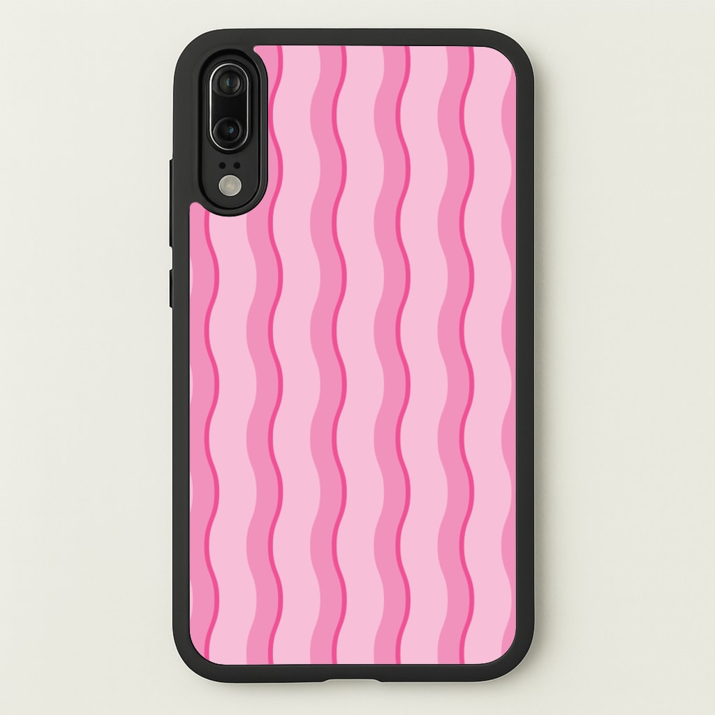 Pink Wavy Stripes Pattern - Patterns Phone Case for Huawei P20