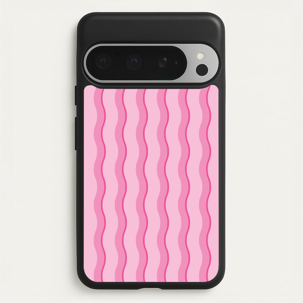 Pink Wavy Stripes Pattern - Patterns Phone Case for Google Pixel 9 Pro XL
