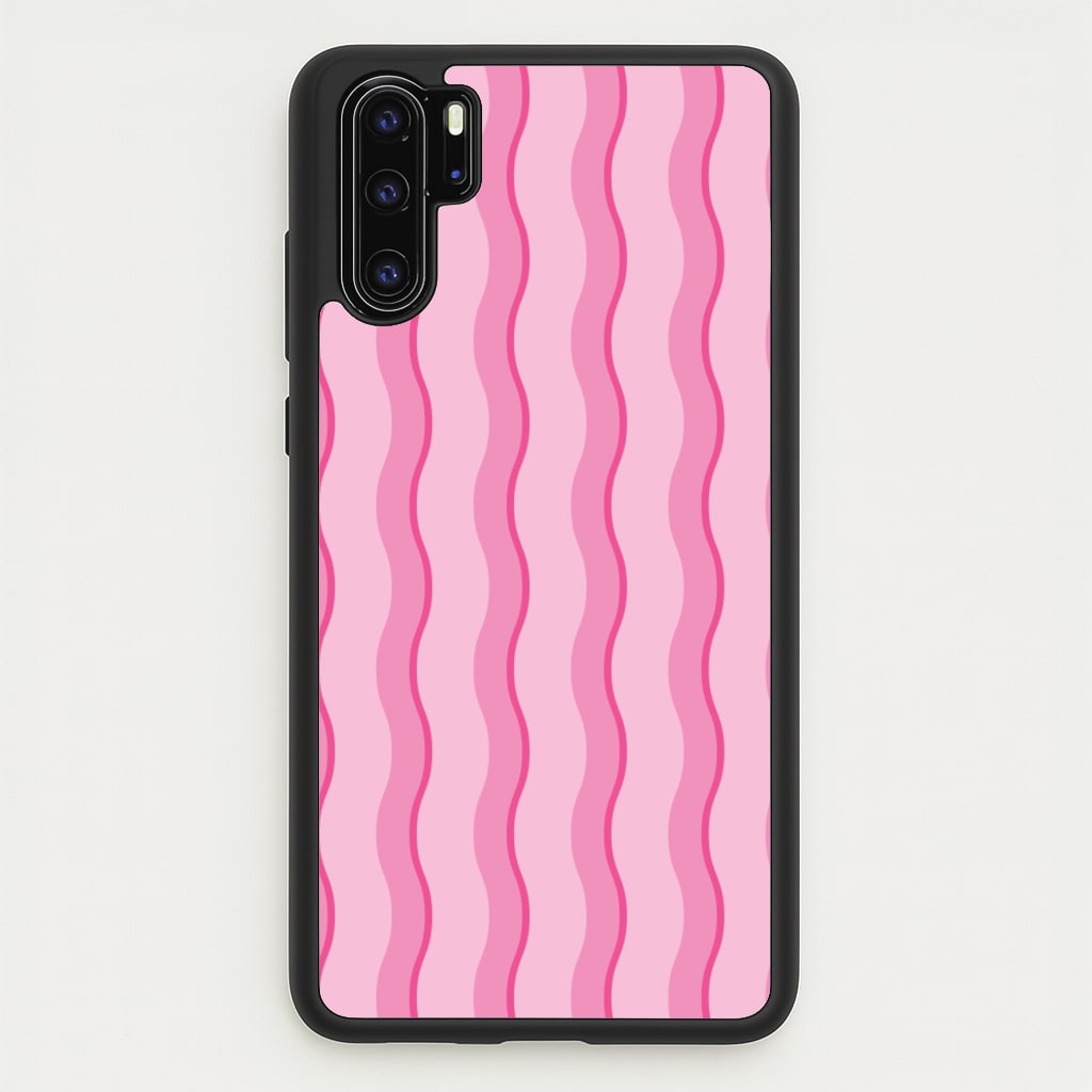 Pink Wavy Stripes Pattern - Patterns Phone Case for Huawei P30 Pro