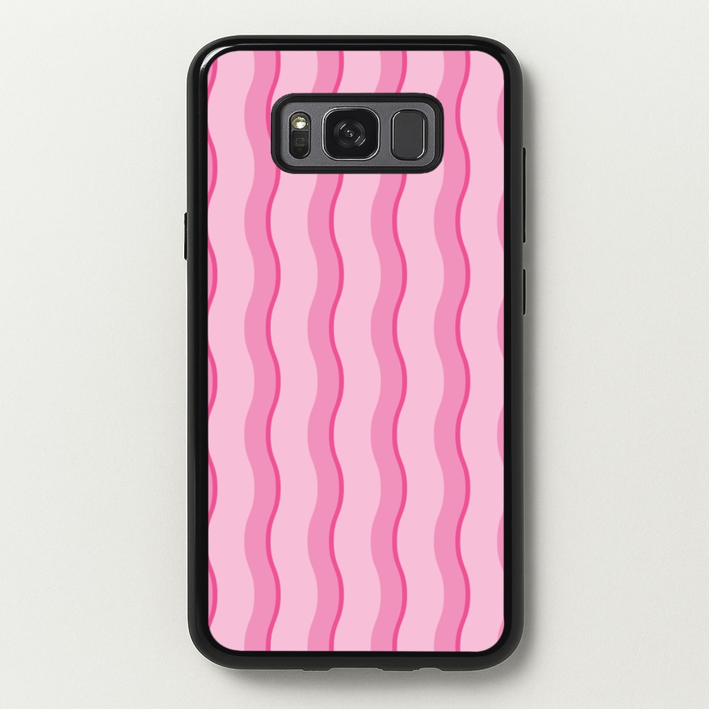 Pink Wavy Stripes Pattern - Patterns Phone Case for Galaxy S8 Plus