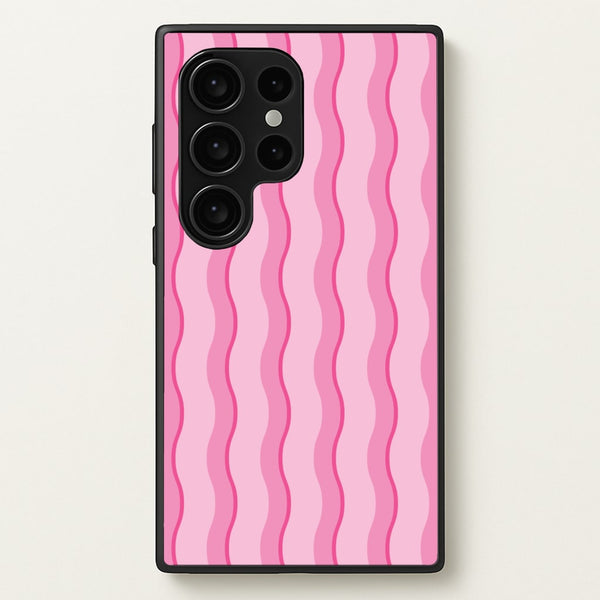 Pink Wavy Stripes Pattern - Patterns Phone Case for Galaxy S24 Ultra