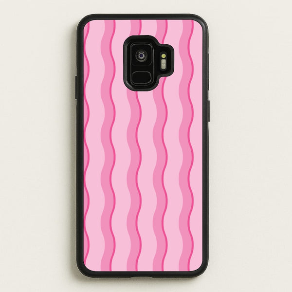 Pink Wavy Stripes Pattern - Patterns Phone Case for Galaxy S9